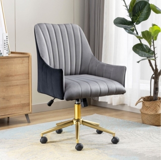 FANTASYLAB Drehstuhl Polsterstuhl, Bürosessel, schminktisch stuhl, höhenverstellbar, Samt (1 St), mit Rädern, für Schlafzimmer/Arbeitszimmer, 150KG