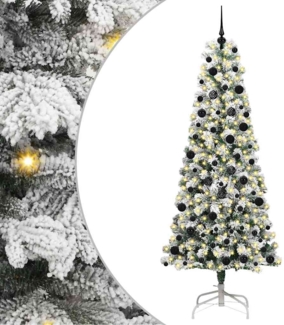vidaXL Künstlicher klappbarer Weihnachtsbaum Grün und Weiß 240 cm 3395614