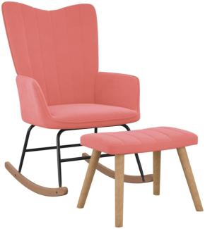 Schaukelstuhl mit Hocker Samt Rosa [327758]