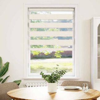 vidaXL Doppelrollo Marmorbeige 70x150 cm Stoffbreite 65,9 cm Polyester 4014645