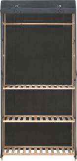 vidaXL 3-stufiger Kleiderschrank Grau 79 x 40 x 170 cm Stoff 248187