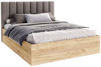 FDM Polsterbett PUERTO (verfügbar 90x200 120x200 140x200 160x200 180x200cm, Bettrahmen, Bett, mit großen gepolsterten Kopfteil, mit Bettkasten zum aufklappen), Hebbarer Metallrahmen, Bettkasten, ohne Matratze