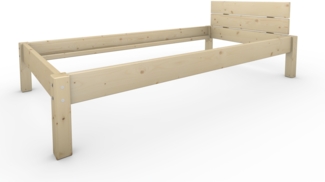 Pfostenbett Massivholzbett (Fichte) "Daybett" 100 x 200 cm 38 cm Holzbett 300kg