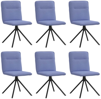 vidaXL Esszimmerstühle 6 Stk. Jeansblau Stoff 3315612