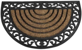 SIENA HOME Gummimatte "Impalla" halbrund, 45 x 75 cm Gummi/Kokos schwarz/natur, mit Kokosfaser