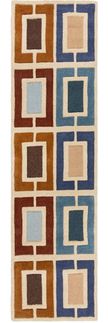 FLAIR RUGS Wollteppich Retro Blocks mit Hoch-Tief-Effekt, rechteckig, Höhe: 10 mm, handgeschnitzter Wollteppich,Wohnzimmer, Schlafzimmer, Esszimmer