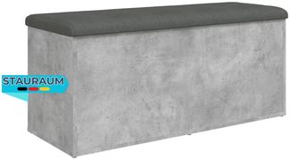 Sitzbank JONA mit Stauraum Betongrau 102 x 42 x 45 cm | Aufbewahrungsbank Flurbank Garderobenbank