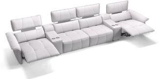 Sofanella 4-Sitzer Kinosofa ADRIA Leder Ledercouch in Weiß S: 362 Breite x 101 Tiefe