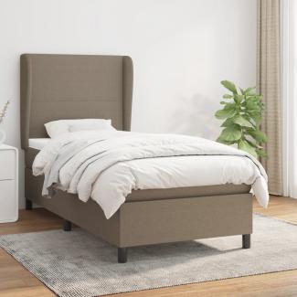 vidaXL Boxspringbett mit Matratze Taupe 100x200 cm Stoff 3127785