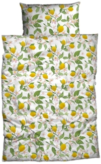 CASATEX Bettwäsche Lemon, Satin, 2 teilig, kräftig sonnige Farben, tolles Design mit Zitronen