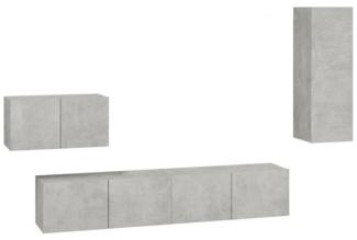 4-tlg. TV-Schrank-Set Betongrau Holzwerkstoff [3114337]