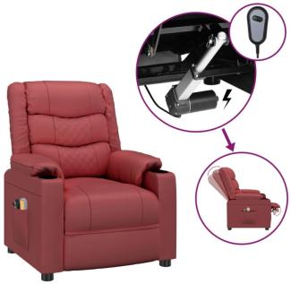 vidaXL Massagesessel Elektrisch Weinrot Kunstleder [3143460]