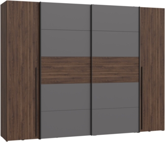 FORTE 'Narago' Kleiderschrank, Holz Braun/Grau, 210,5 x 61,2 x 270,3 cm