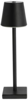 LED Tischleuchte, schwarz, Touchdimmer, Akku, USB, H 38 cm