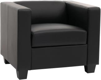 Sessel Loungesessel Lille ~ Leder, schwarz