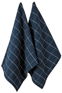 Ladelle Eco Check Geschirrtuch Marineblau 2er-Pack