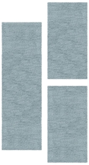 SIMPEX24 Hochflor-Bettumrandung Unicolor - Einfarbig, Höhe 50 mm, (Bett-Set, 3-tlg, Bettvorlage), Schlafzimmer Teppich Bettumrandung Läufer Set 3 teilig