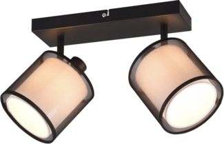 my home Deckenstrahler Liotta, Leuchtmittel wechselbar, Spot 2-flammig mit Doppelschirm Textil, transparenter Organza-Schirm