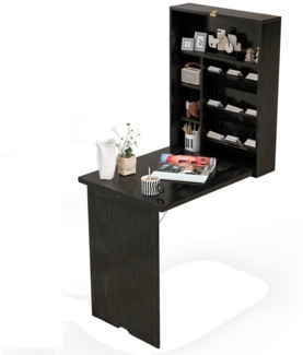 COSTWAY Klapptisch, mit Stauraum, platzsparend klappbar 60x94,5x151cm