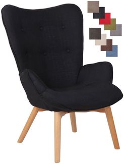 CLP Lounger Durham Stoff mit Buchenholz Gestell,schwarz