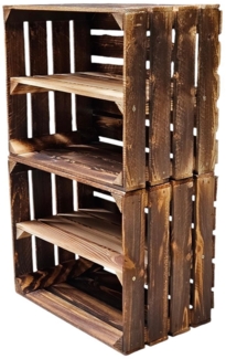 Holzkisten mit Regalfach Lang 50 x 40 x 30cm Geflammt Vintage