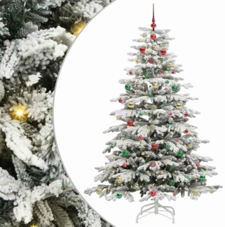 vidaXL Künstlicher klappbarer Weihnachtsbaum Weiß 180 cm PE und PVC 3395648