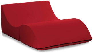 Dmora Amorina Klappbett, Hocker, der in ein Doppelbett umgewandelt werden kann, Chaiselongue aus Öko-Leder, 100 % Made in Italy, 100 x 200 x 70 cm, Rot