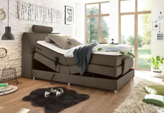 Palermo 120x200 cm Boxspringbett mit Motor Grau/Braun Variante 1