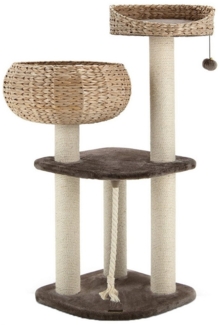 KOMFOTTEU Kratzbaum, Kratzbrett mit Sisal-Säulen & Hängender Ball