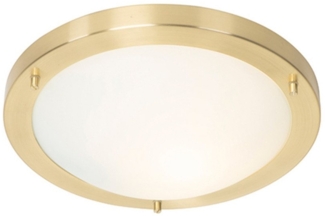 Qazqa Außen-Deckenleuchte Yuma, ohne Leuchtmittel, E27, Gold/Messing, Modern, Stahl, 1-flammig