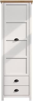 Garderobenschrank Landside in grau und Eiche Schuhschrank 65 x 201 cm