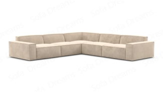 Sofa Dreams Sofa Formenta L Form Stoffsofa, Polsterecke mit Samtstoff Bezug in Beige