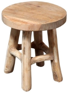 Spetebo Blumenhocker Teak Blumenhocker - natur / Ø 15 cm (Packung, 1 St, Massivholz), Holz Pflanzen Ständer mit 4 Füßen