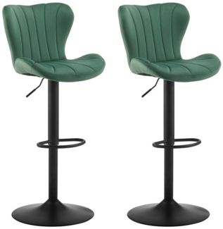 Ofcasa Barhocker Höhenverstellbarer Hocker (2er Set), 360° Drehstuhl mit Rückenlehne Fußstütze Barstuhl aus Samt