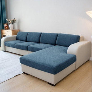 Rosnek Sofahusse Blumenmuster, Jacquard, Stretch, für 1-3 Sitz L-förmiges Sofa