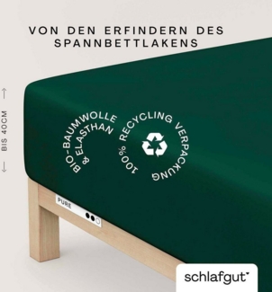 Schlafgut Spannbettlaken PURE BOXSPRING in Gr. 90x200, 140x200 oder 180x200, für Boxspringbett, Jersey-Elasthan, Gummizug: rundum, (1 Stück), aus Bio-Baumwolle, für Matratzen bis 40 cm Höhe, Bettlaken