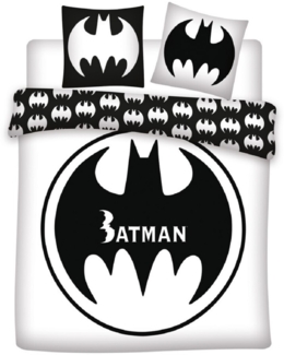 Batman 3-teiliges Bettwäsche-Set – 1x Deckenbezug (240x220) & 2x Kissenbezug (65x65 cm) aus Polycotton