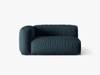 Micadoni Eckmodul Martina 1-Sitzer Groß Strukturierter Stoff Jeansblau Links