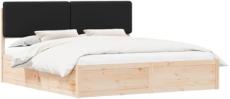 vidaXL Bettgestell mit gepolstertem Kopfteil Schwarz 180x200 cm 3398146