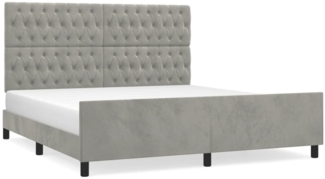 Bettgestell mit Kopfteil Samt Hellgrau 180x200 cm
