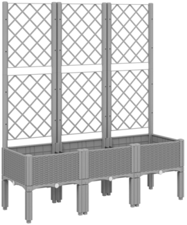 vidaXL Pflanzkübel mit Rankgitter Hellgrau 120x40x142 cm PP 367927