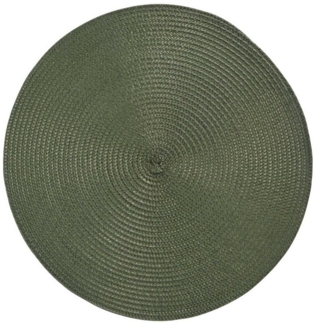 HAC24 Platzset 4er Set Platzmatte Abwaschbar Tischset Platzdeckchen Tisch Untersetzer, (Set, 4-St), Rund, Ø 38 cm, Bast-Optik