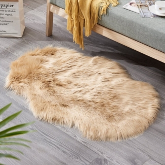 Sunicol Hochflor-Teppich Plüsch Shaggy Flokati Carpet, Waschbar, Flauschig, Kunstfell, Weicher, Soft Area Rug Fellteppich für Wohnzimmer Kinderzimmer Schlafzimmer