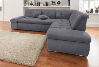 DOMO collection Ecksofa Moric Luxus incl. Zierkissen B/T/H: 273/216/80 cm, XXL, L-Form, bis 140kg pro Sitzplatz belastbar, Ottomanen-Abschluss