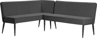 OTTO home Eckbank Lenzrose, (Esszimmerbank, Bank), mit Taschenfederkern, schwarzes Metallgestell, Breite 202 cm