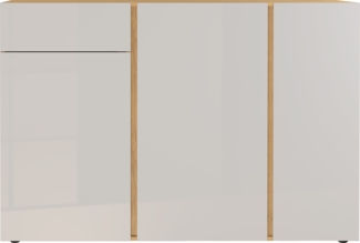 Sideboard 2529 MESA mit Glasauflage Kaschmir Dekor Eiche