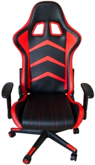 Gaming-Stuhl, schwarz-rot, Nacken- Rückenkissen, Gamerstuhl, Bürostuhl