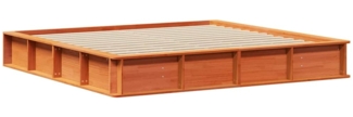 vidaXL Bettrahmen Wachsbraun 200 x 200 cm Massives Kiefernholz 3385705