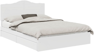 vidaXL Aufbewahrungsbett mit Kopfteil Weiß 150x200 cm Holzwerkstoff 3413492