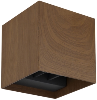 LED Wandleuchte, Up & Down, Holzoptik, wetterfest, L 10 cm
